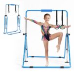 Vaikiškas gimnastikos skersinys 63,5 kg (mėlynas, reguliuojamo aukščio ir sulankstomas)