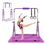 Vaikiškas gimnastikos skersinys su kilimėliu 63,5 kg (violetinis, reguliuojamo aukščio)