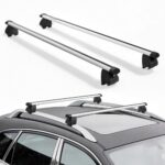 Stogo skersiniai automobilio stogui 90 kg, pakeltiems ir integruotiems bėgiams (180–1085 mm)