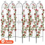 Sodo atramos augalams 220 x 52,5 cm, 6 vnt. rinkinys su milteliniu būdu dengtu paviršiumi