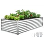 Cinkuota pakelta sodo lysvė 240 x 120 x 62 cm, metalinė gėlių ir daržovių dėžė