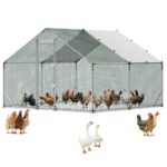 Erdvus metalinis vištų voljeras/narvas 3 x 3 x 2 m su stogu
