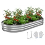 Cinkuoto plieno pakelta sodo lova 240 x 120 x 30 cm, sidabrinė