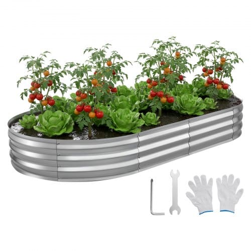 de2FJSYHZZC841FT5V7X6001V02Fgoods_img-v12Fgarden-bed-m100-1.2.jpg Cinkuoto plieno pakelta sodo lova 240 x 120 x 30 cm, sidabrinė - Image 1