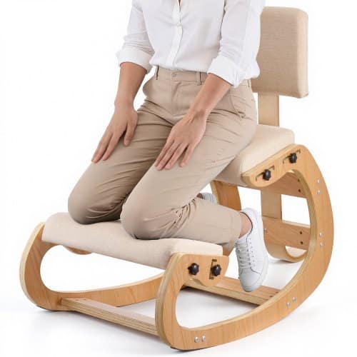 de2FJYKGYMBSBDLYBRKXJ001V02Fgoods_img-v22Fergonomic-kneeling-chair-m100-1.2.jpg Ergonominė klūpima kėdė su atlošu, mediniu rėmu ir reguliuojamu aukščiu - Image 1