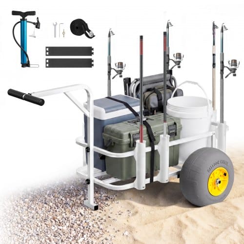 de2FKJSYJCCGKJKHJYNJ4001V02Fgoods_img-v12Ffishing-cart-m100-1.2.jpg Paplūdimio ir žvejybos vežimėlis 90,7 kg su anglinio plieno rėmu ir PU ratais - Image 1