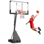 Nešiojamas krepšinio stovas 2,3–3,05 m su 137 cm PC lenta ir ratais
