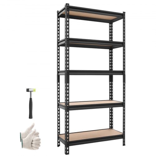 de2FMDBSXHJ122866AFEV001V02Fgoods_img-v12Fstorage-shelves-m100-1.2.jpg 5 pakopų metalinis sandėliavimo stelažas su reguliuojamomis lentynomis, 907 kg talpos 720 mm x 309 mm 1520 mm - Image 1
