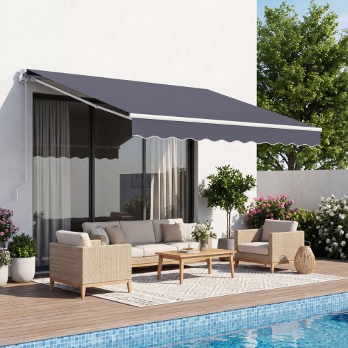 de2FSSSZYPSDQBS184GJF001V02Fgoods_img-v12Fpatio-awning-retractable-m100-1.2.jpg Rankinė ištraukiama terasos markizė 300 x 250 cm nuo saulės ir lietaus, pilka - Image 1