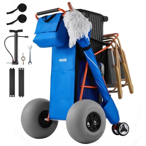 de2FSTTC2LKXQQL1UUC6M001V02Fgoods_img-v12Fbeach-cart-m100-1.2.jpg Paplūdimio vežimėlis su baliono ratais, šaldymo krepšiu ir skėčio laikikliu, 75 kg - Image 1