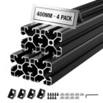 Aliuminio profilis 4040 T-Slot 400 mm, 4 vnt. rinkinys (juodas)