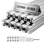 Aliuminio profilis 2020 T-Slot 1220 mm, 10 vnt. rinkinys (sidabrinis)