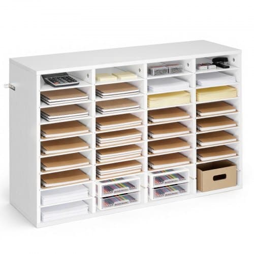 de2FWJFPJCGKBHB32IQAQ001V02Fgoods_img-v22Fliterature-organizer-m100-1.2.jpg 36 skyrelių dokumentų ir korespondencijos organizatorius, baltas 957 x 300 x 600 mm - Image 1