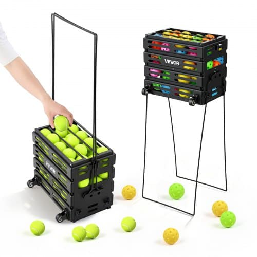 de2FWQSNLJSLTG80YLUBK001V02Fgoods_img-v22Ftennis-ball-cart-m100-1.2.jpg Teniso kamuoliukų vežimėlis 80 kamuoliukų, sulankstomas krepšys - Image 1