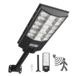Saulės baterijos LED šviestuvas 12000 W, su judesio jutikliu ir pulteliu lauko apšvietimui