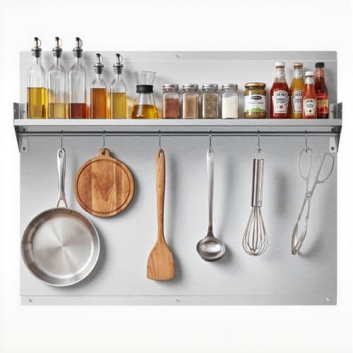 de2FYYJDBDTJ1JZB4BJMO001V02Fgoods_img-v12Fbacksplash-m100-1.2.jpg Virtuvės sienelė 76 x 61 cm,nerūdijančio plieno - Image 1