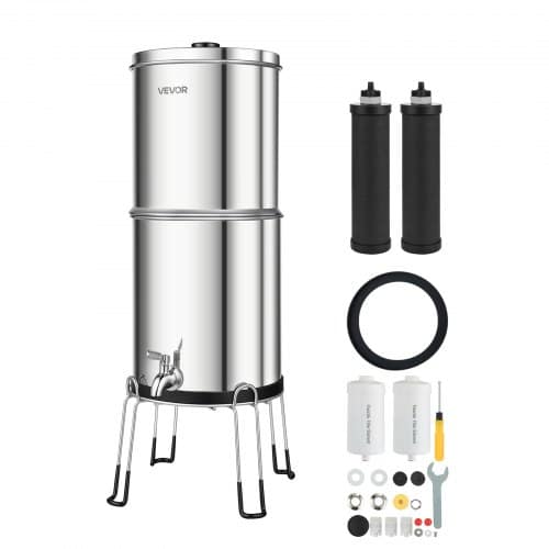 de2FZLLSXT22GAL8LEQBF001V02Fgoods_img-v12Fwater-filter-system-m100-1.2.jpg Gravitacinė vandens filtravimo sistema 8,5 l, 304 nerūdijančio plieno stalo vandens valytuvas su stovu - Image 1