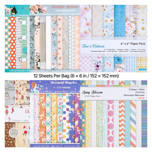 de2FZZPJ6YCSLSHWNQ9M7001V02Fgoods_img-v12Fpaper-set-m100-1.2.jpg Spalvoto dekoratyvinio popieriaus rinkinys 72 lapų, 152 mm - Image 1
